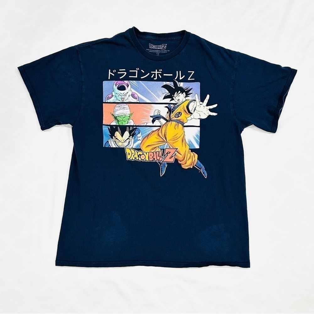 Dragon Ball Z Goku Frieza Anime Manga Navy Blue Graphic T-Shirt